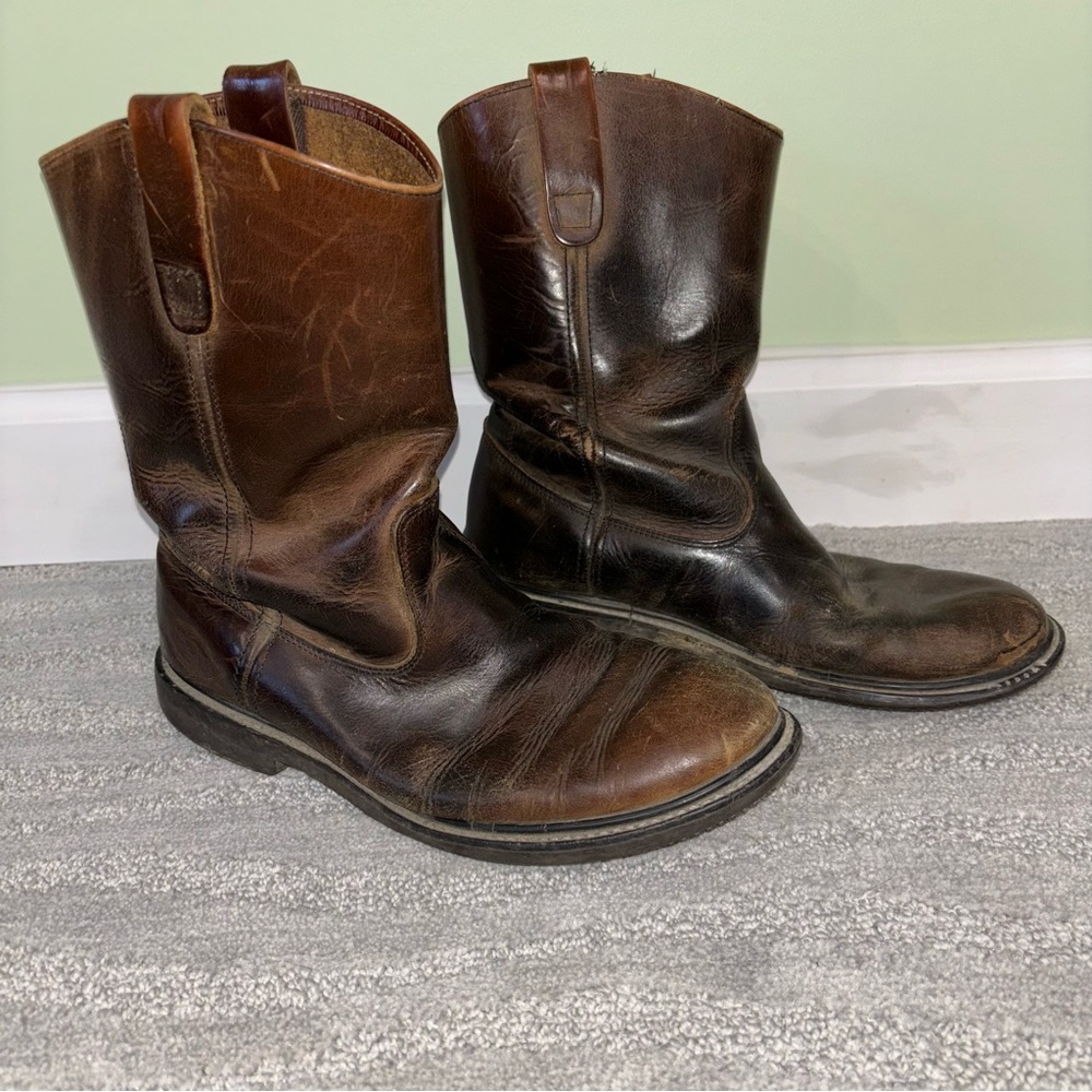 Vintage Dickies Men’s Brown Leather Western Boots 12 Inch Sole